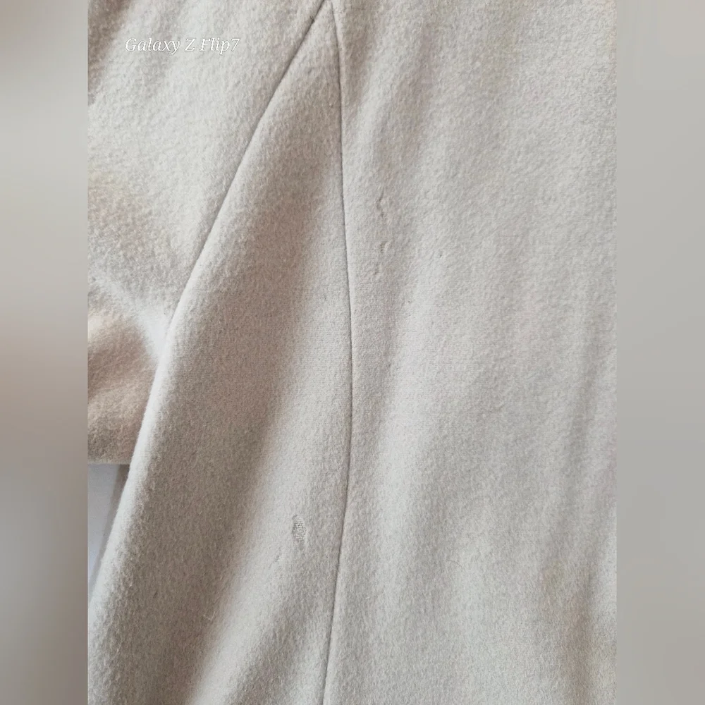 ​Talbots Petites 100% Wool Double Breasted Pea Coat Beige Tan Size 14P - Picture 9 of 10